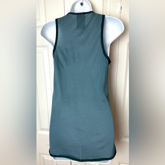 Anthro DOLAN Acadia Embroidered Tank Top Scroll Paisley Teal Blue Green Textured - Picture 8 of 11